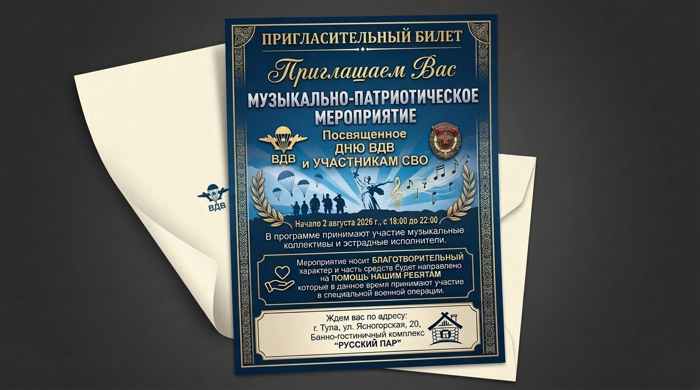 Дискотека 90-Х + День ВДВ + Музыкально-патриотический вечер в поддержку Специальной Военной Операции